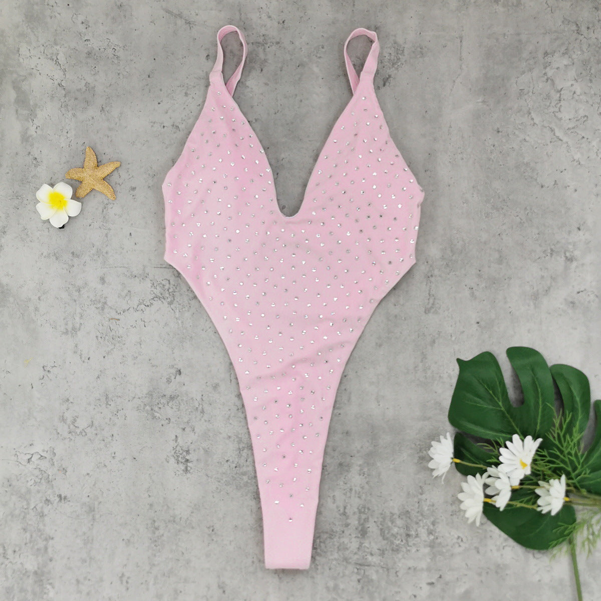 Backless High Slit One Piece Swimsuit